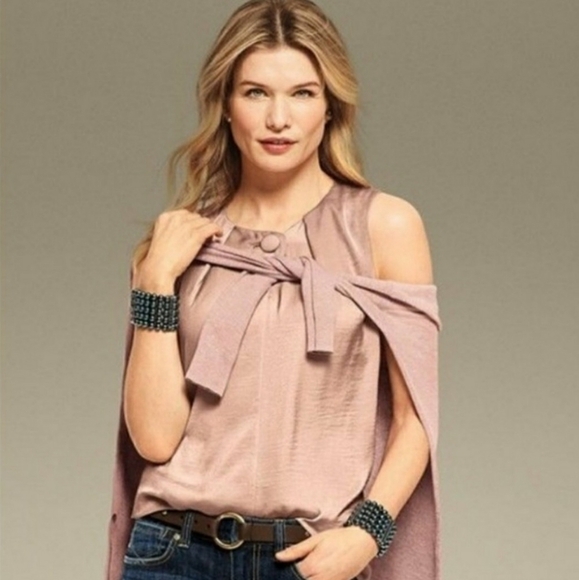 CABI #3603 Sleeveless Button Up Blouse in Blush Fawn, Size XS - Picture 1 of 3